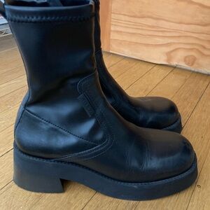 Miista Oliana Black Leather Ankle Boots